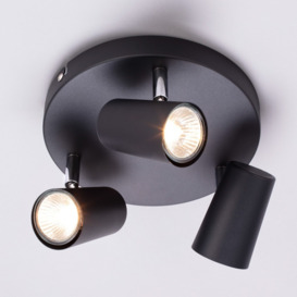 Chobham 3 Light Adjustable Ceiling Spotlight Plate - Black - thumbnail 2