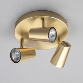 Chobham 3 Light Adjustable Ceiling Spotlight Plate - Satin Brass - thumbnail 3