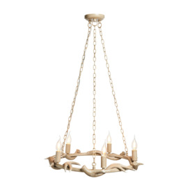 Rein 5 Light Antler Cartwheel Chandelier - Natural