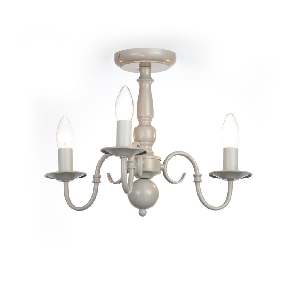 Trudi 3 Arm Semi Flush Ceiling Light - Grey - image 1