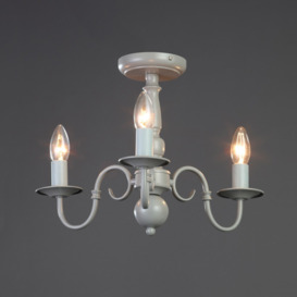 Trudi 3 Arm Semi Flush Ceiling Light - Grey - thumbnail 2