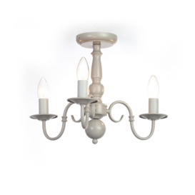 Trudi 3 Arm Semi Flush Ceiling Light - Grey - thumbnail 1