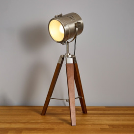 Holly Tripod Spotlight Table Lamp - Satin Nickel - thumbnail 2