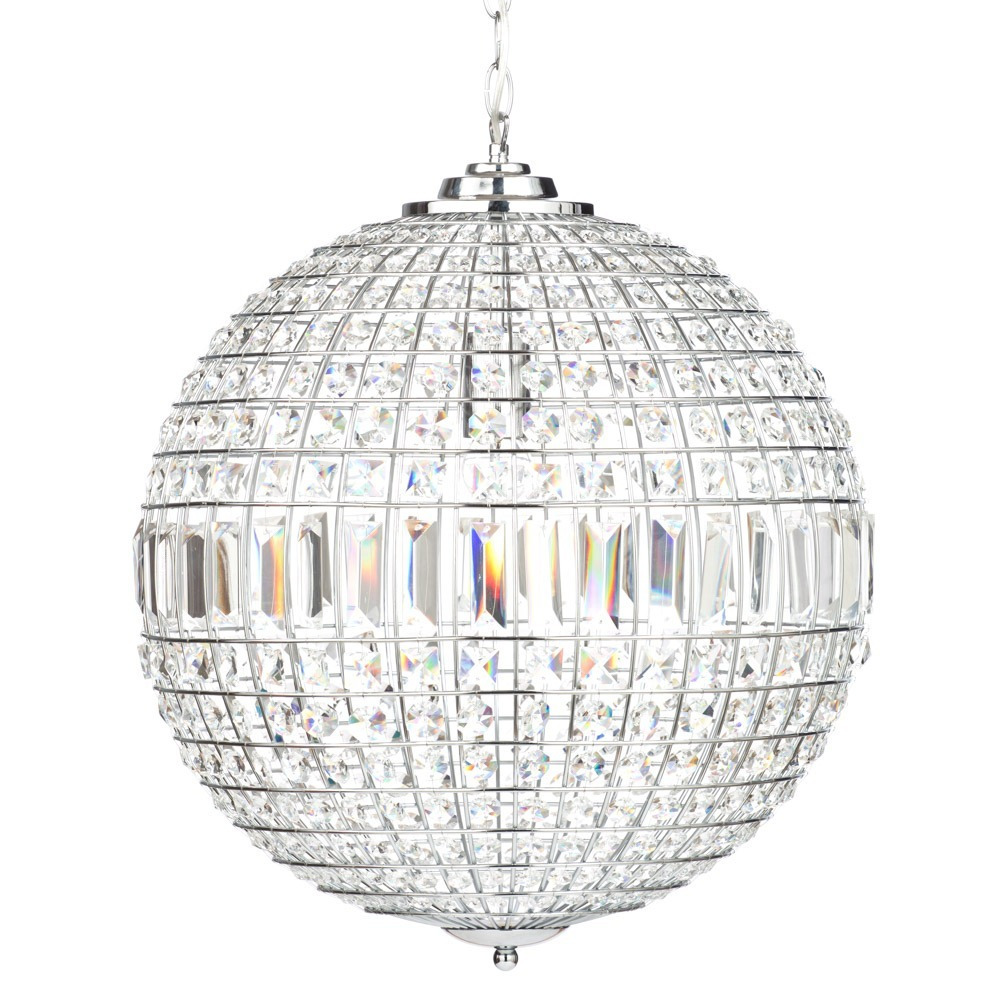Miley Large Globe Ceiling Pendant - Chrome - image 1