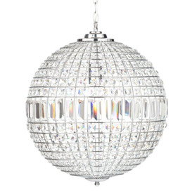 Miley Large Globe Ceiling Pendant - Chrome