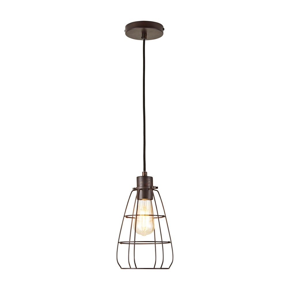 Drax Caged 1 Light Ceiling Pendant - Bronze - image 1