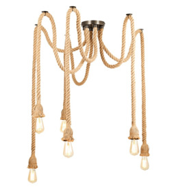 Pascal 6 Light Rope Cluster Ceiling Pendant - Pewter