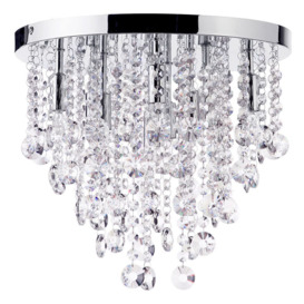 Montego 9 Light Crystal Effect Semi Flush Ceiling Light - Chrome - thumbnail 1