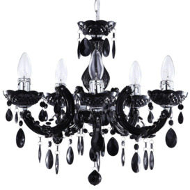 Marie Therese Chandelier Black 5 Light Dual Mount - thumbnail 1