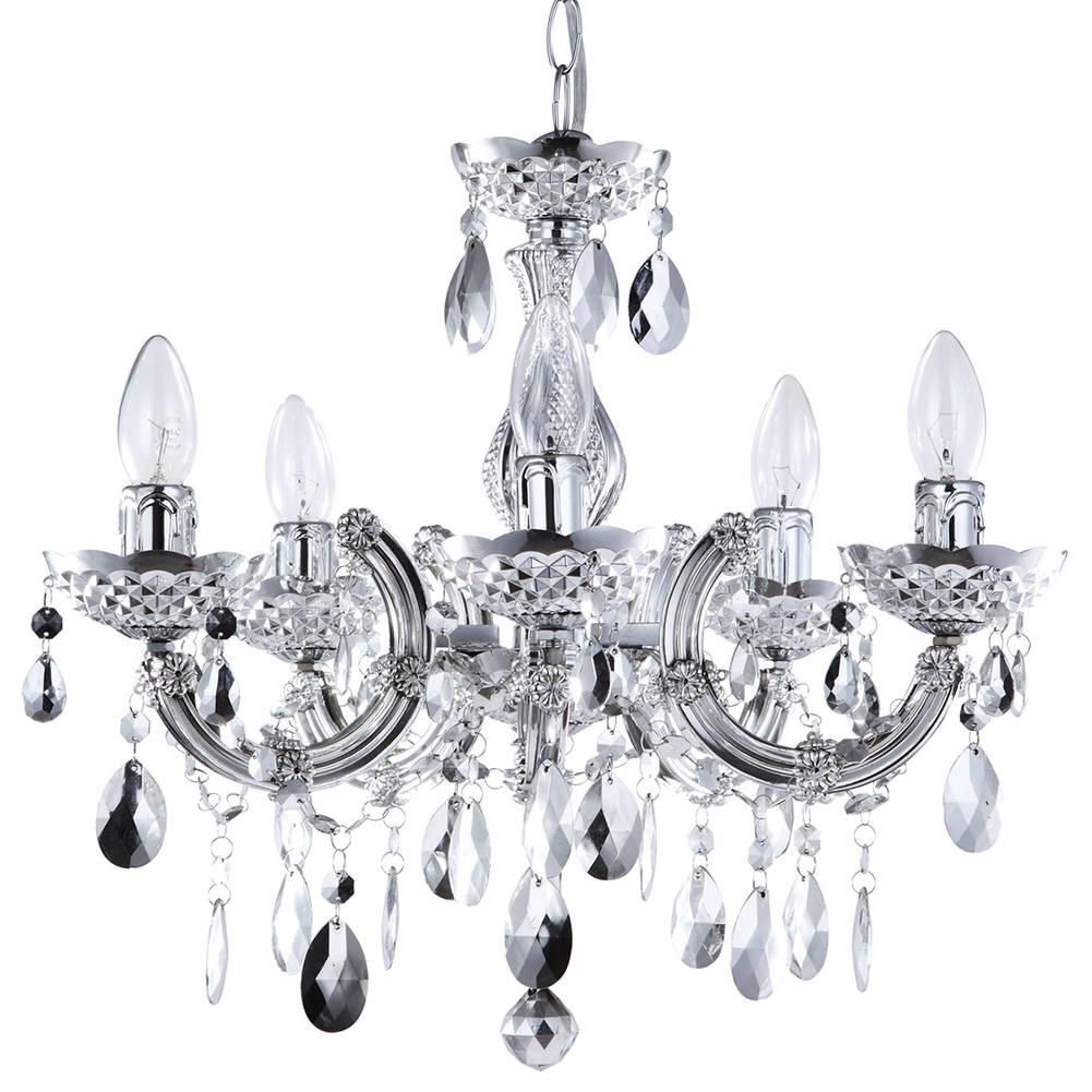 Marie Therese Chandelier 5 Light Dual Mount - Silver - image 1