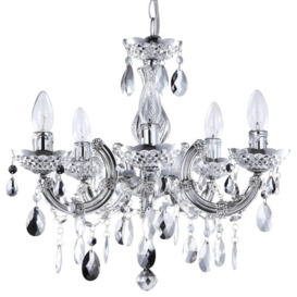 Marie Therese Chandelier 5 Light Dual Mount - Silver - thumbnail 1