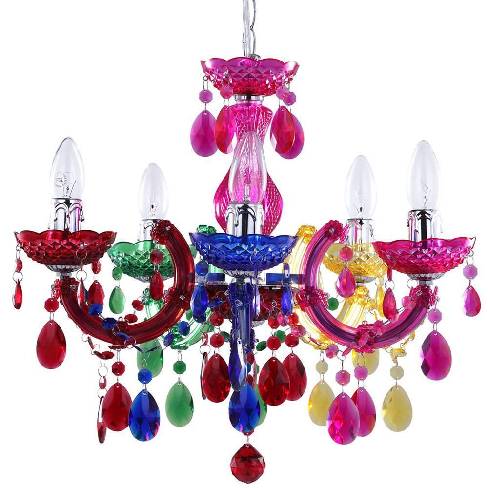 Marie Therese Chandelier 5 Light Dual Mount - Multicoloured - image 1
