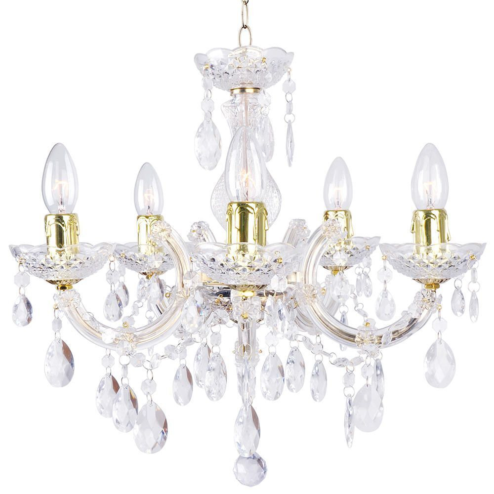Marie Therese 5 Light Dual Mount Chandelier - Gold - image 1