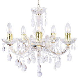 Marie Therese 5 Light Dual Mount Chandelier - Gold - thumbnail 1