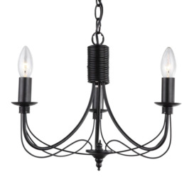 Somerset 3 Arm Chandelier Light - Black