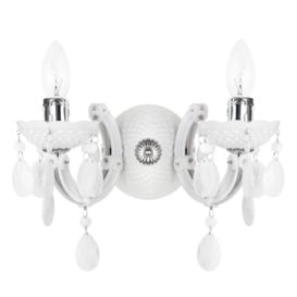 Marie Therese 2 Arm Wall Light Chandelier - White