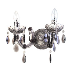Marie Therese 2 Arm Wall Light Chandelier - Smoke - thumbnail 1
