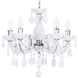 Marie Therese 5 Light Dual Mount Chandelier - White - thumbnail 1