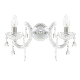Marie Therese 2 Arm Wall Light Chandelier - Chrome