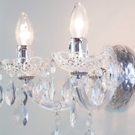 Marie Therese 2 Arm Wall Light Chandelier - Chrome - thumbnail 3