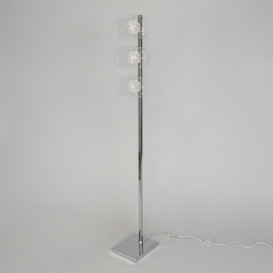 Verona 3 Light Wire Globe with Glass Shade Floor Lamp - Chrome - thumbnail 2