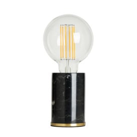 Marble and Brass Table Lamp - Black - thumbnail 1