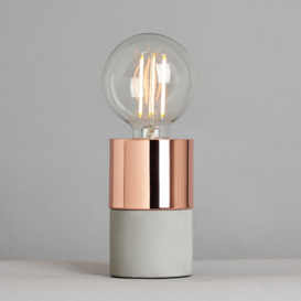Concrete Touch Table Lamp with Copper - Grey - thumbnail 2