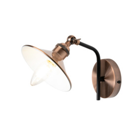 Danica 1 Light Industrial Style Wall Light - Antique Copper