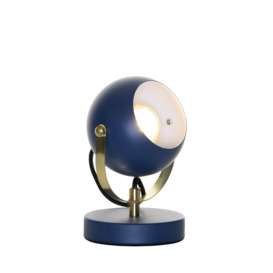 Eyeball Table Lamp - Navy Blue and Satin Brass