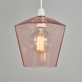 Tethys Glass Easy to Fit Pendant Shade - Pink - thumbnail 2