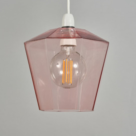 Tethys Glass Easy to Fit Pendant Shade - Pink - thumbnail 3
