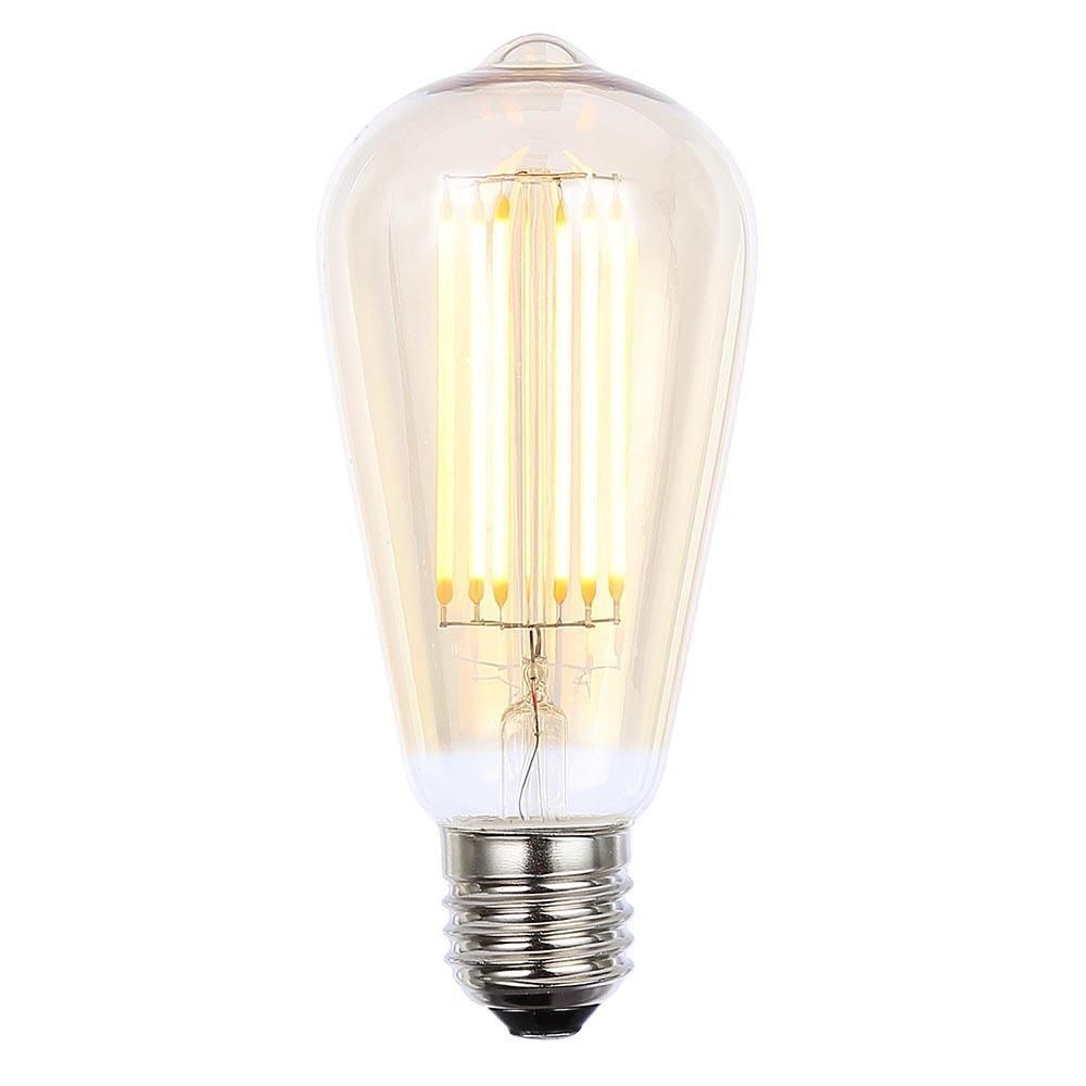 Vintage Filament 6 Watt Teardrop LED E27 Edison Screw Light Bulb - Gold Tint - image 1