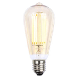 Vintage Filament 6 Watt Teardrop LED E27 Edison Screw Light Bulb - Gold Tint - thumbnail 1