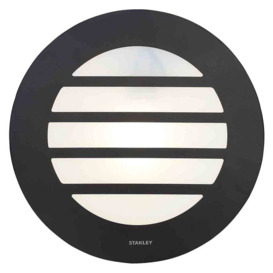 Stanley Tahoe Outdoor Circular Wall or Ceiling Light with Slats - Black - thumbnail 1