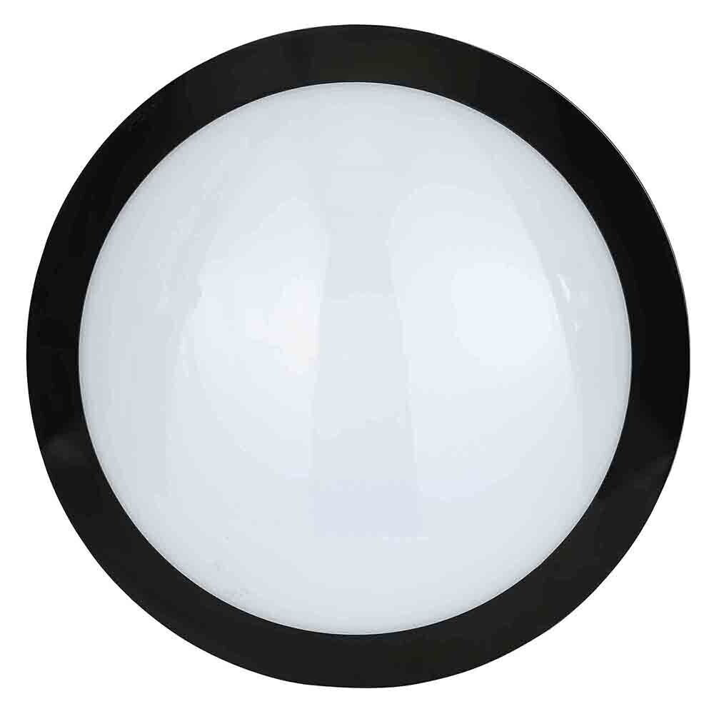 Stanley Garda IP66 Outdoor LED Flush Ceiling or Wall Light with Sensor - Black - image 1