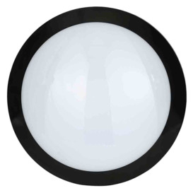 Stanley Garda IP66 Outdoor LED Flush Ceiling or Wall Light with Sensor - Black - thumbnail 1