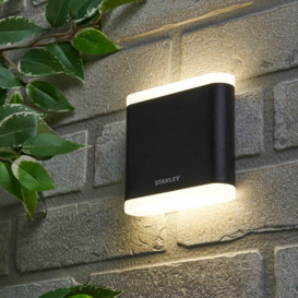 Stanley Moselle Outdoor Small LED Flush Up & Down Wall Light - Black - thumbnail 2