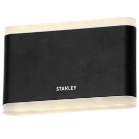 Stanley Moselle Outdoor Large LED Flush Up & Down Wall Light - Black - thumbnail 1