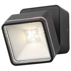 Stanley Tiber Outdoor LED Square Die-Cast Adjustable Wall Light - Black - thumbnail 3