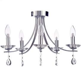 Marquis by Waterford Bandon LED 5 Arm Bathroom Chandelier - Chrome - thumbnail 1