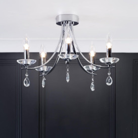 Marquis by Waterford Bandon LED 5 Arm Bathroom Chandelier - Chrome - thumbnail 2