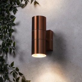 Kenn 2 Light Up and Down Outdoor Wall Light - Copper - thumbnail 2