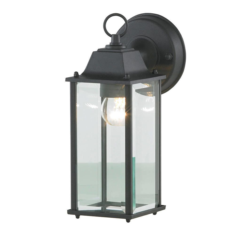 Colone Outdoor Lantern Bevelled Glass Wall Light - Black - image 1