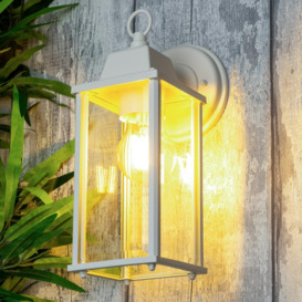 Colone Outdoor Lantern Bevelled Glass Wall Light - Ivory - thumbnail 2