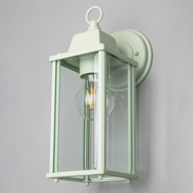 Colone Outdoor Lantern Bevelled Glass Wall Light - Mint Green - thumbnail 3