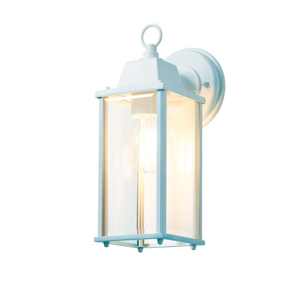Colone Outdoor Lantern Bevelled Glass Wall Light - Pale Blue - image 1