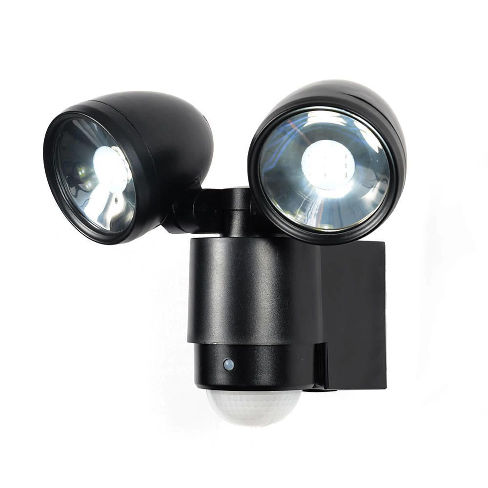Sirocco 2 Light LED Security Spotlight with PIR Sensor - Black - image 1