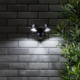 Sirocco 2 Light LED Security Spotlight with PIR Sensor - Black - thumbnail 3
