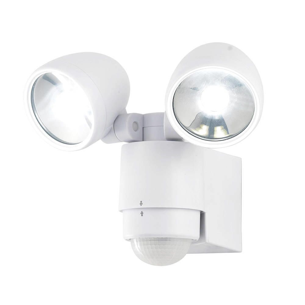 Sirocco 2 Light LED Security Spotlight with PIR Sensor - White - image 1