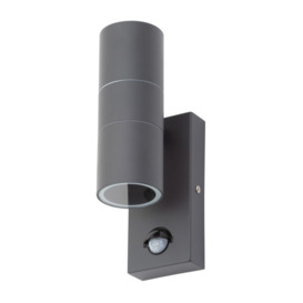 Kenn Outdoor 2 Light Wall Light with PIR Sensor - Anthracite - thumbnail 1